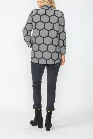 Black Mandarin Collar Jacket